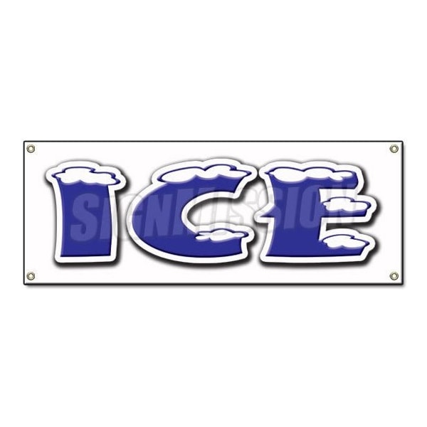 Signmission ICE BANNER SIGN cold store machine sign chest bag iced crystal clear picnic B-ICE - main